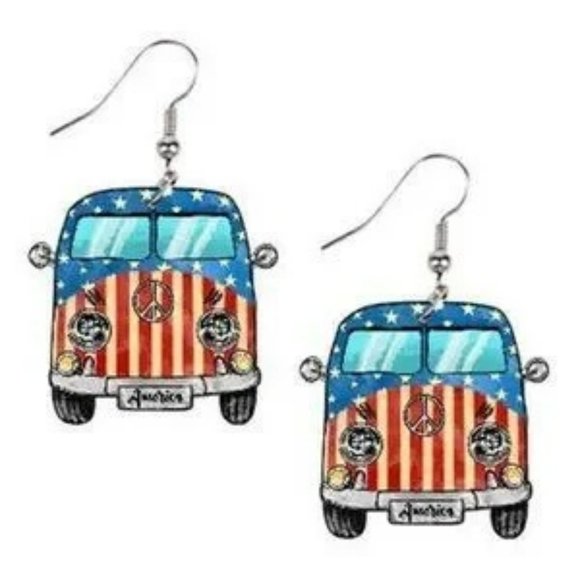 DIVAS LiMiTED Jewelry - NWOT USA VW Bus Dangle Earrings